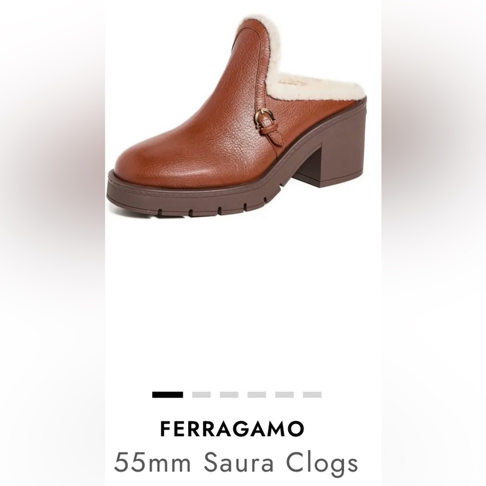 Ferragamo Saura leather clogs size 9C